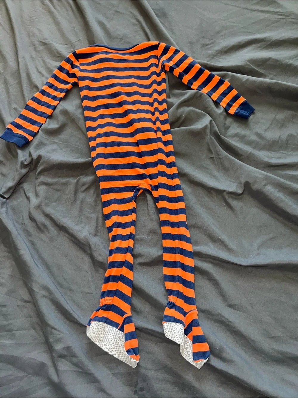 Carter's Orange and Navy Striped Footed One-Piece